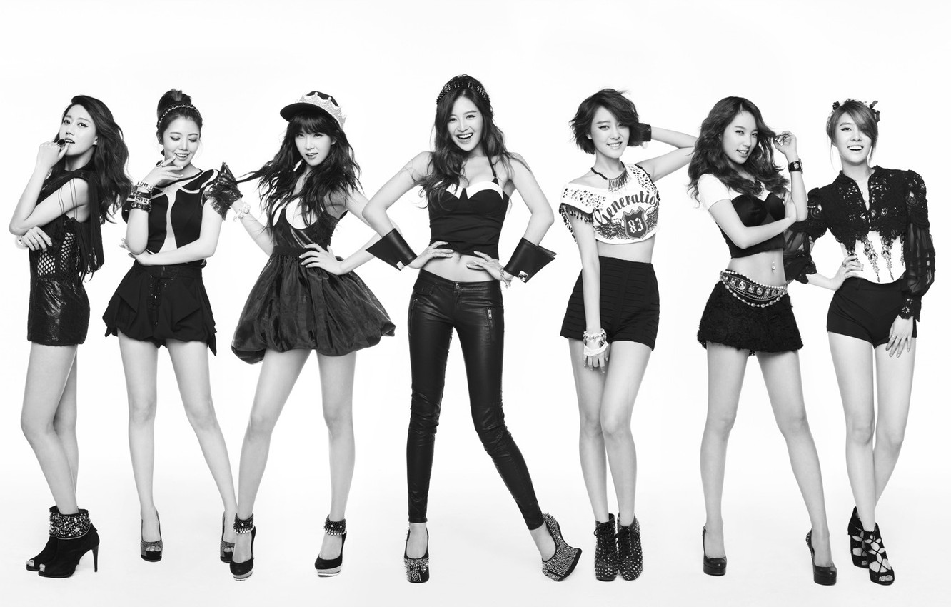 Photo Wallpaper Music, Girls, Rainbow, Asian Girls, - Girl Groups With 7 Members , HD Wallpaper & Backgrounds