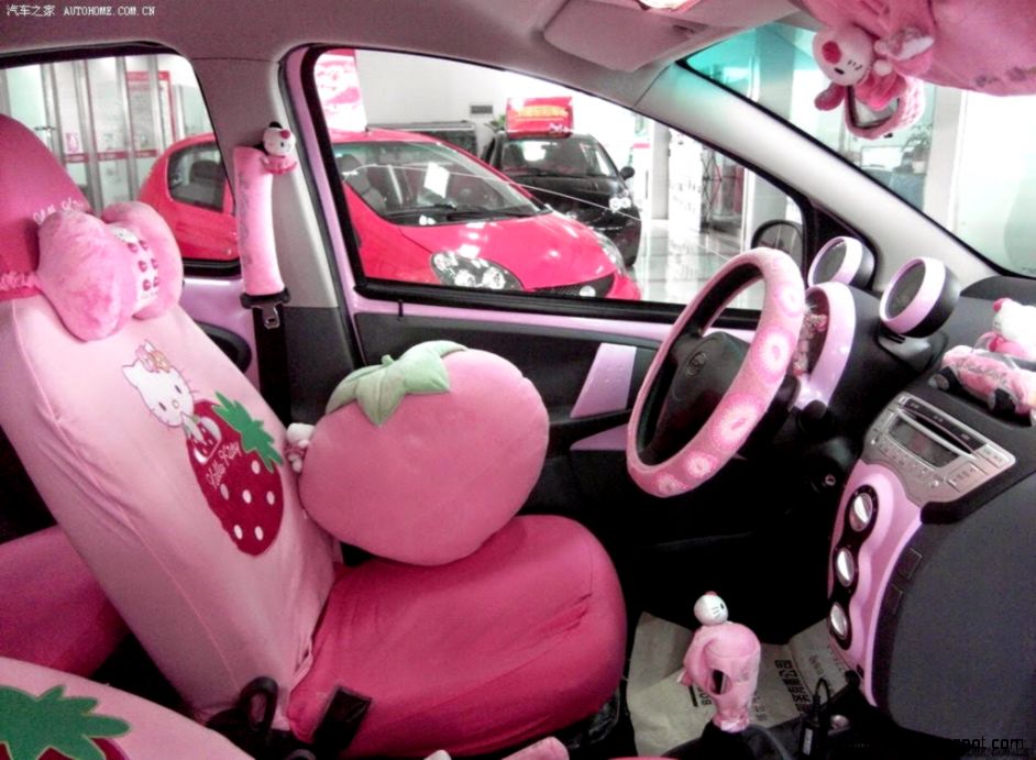 Gambar Interior Mobil Hello Kitty Wallpaper Lucu Mobil - Inside Car Decoration , HD Wallpaper & Backgrounds