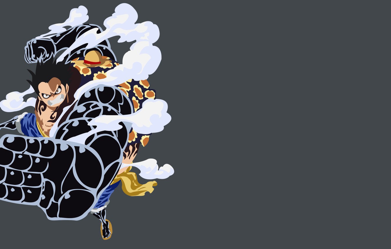 Photo Wallpaper Pirate, Anime, Captain, Manga, Strong, - Luffy Gear 4 Minimalist , HD Wallpaper & Backgrounds