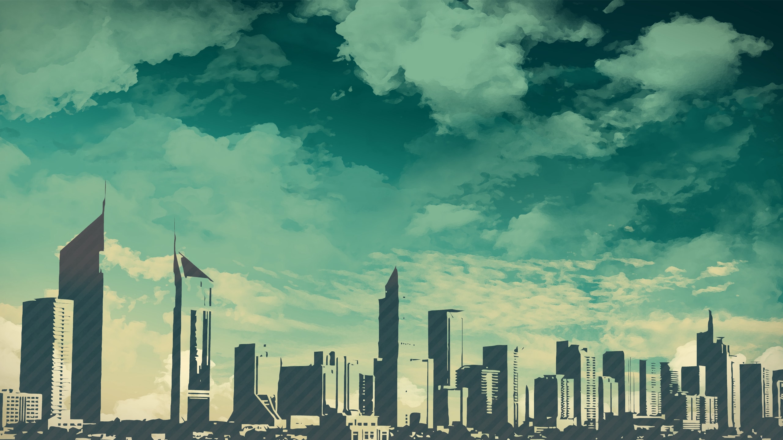 Wallpaper Of Artwork, Cityscape, Dubai, Art Background - Building Silhouette Background , HD Wallpaper & Backgrounds