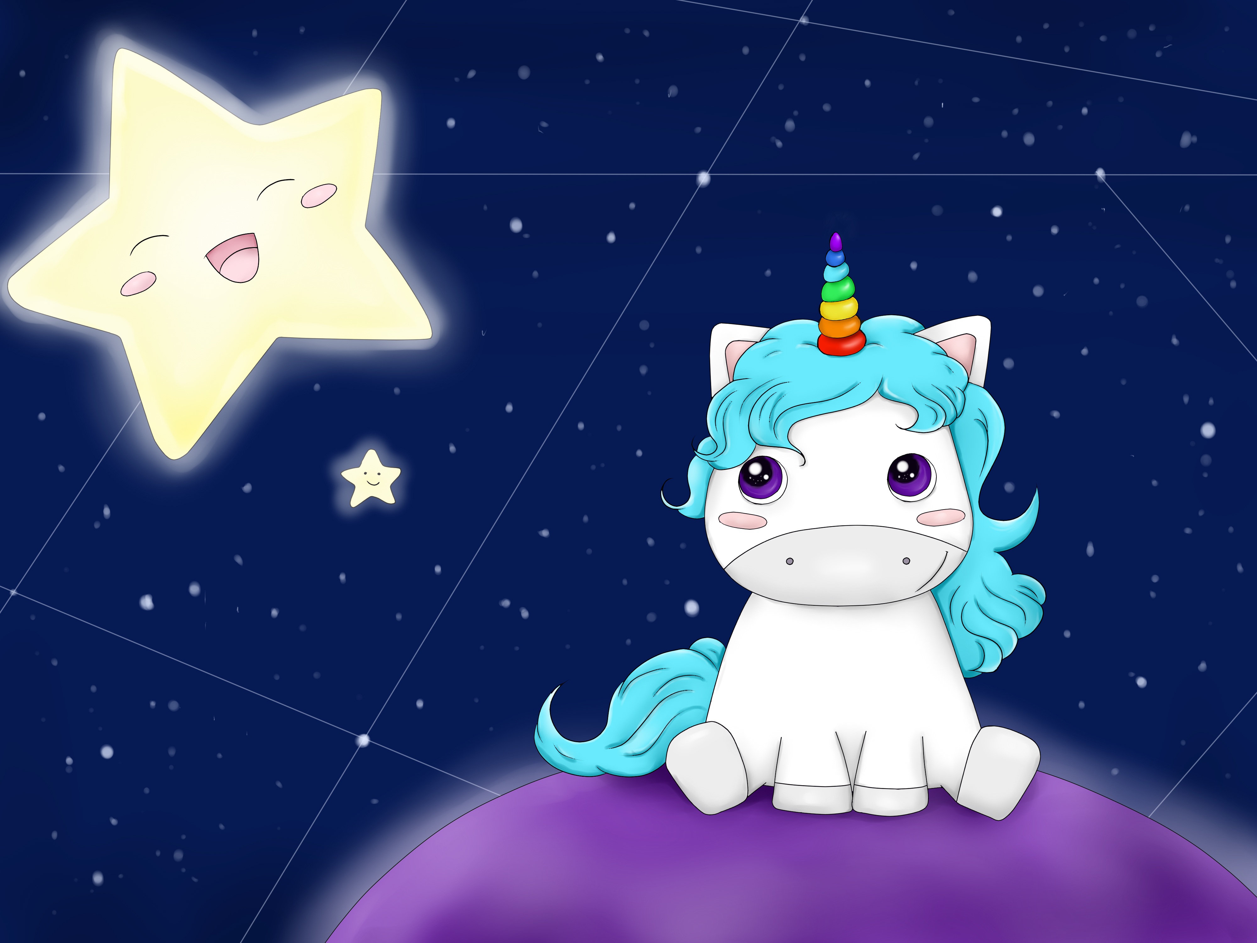 Galaxy Unicorn Drawing , HD Wallpaper & Backgrounds