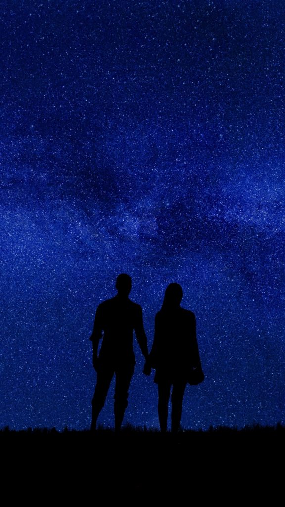 Couple Under Starry Night , HD Wallpaper & Backgrounds