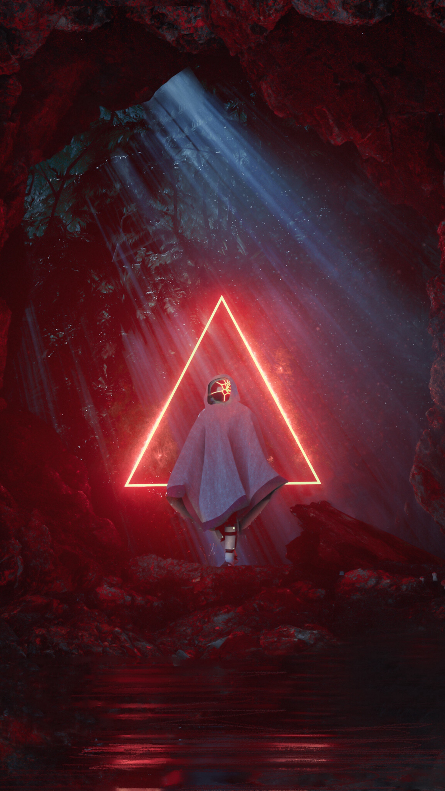 Wallpaper Ghost, Triangle, Glow, Red, Cave, Light - Iphone Triangle , HD Wallpaper & Backgrounds