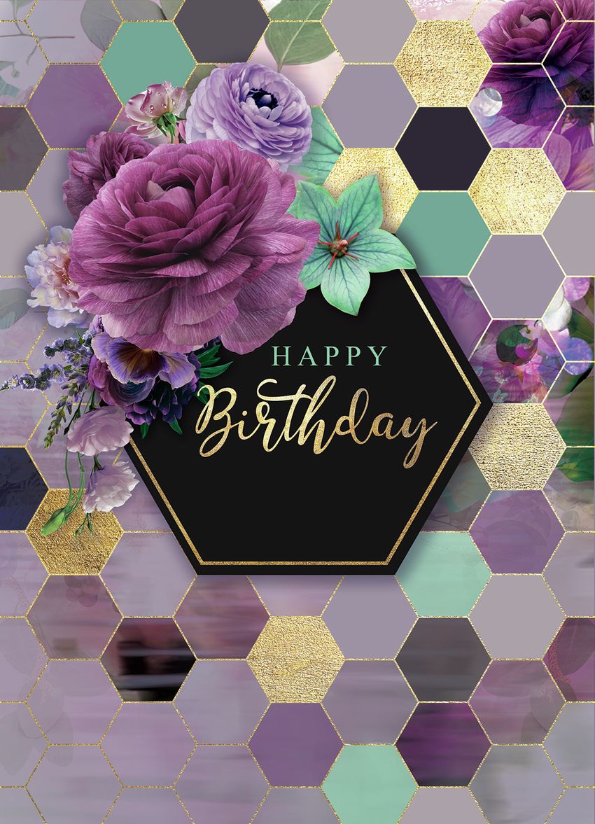Birthday Wish Hd Images Download - Purple Flower Happy Birthday , HD Wallpaper & Backgrounds