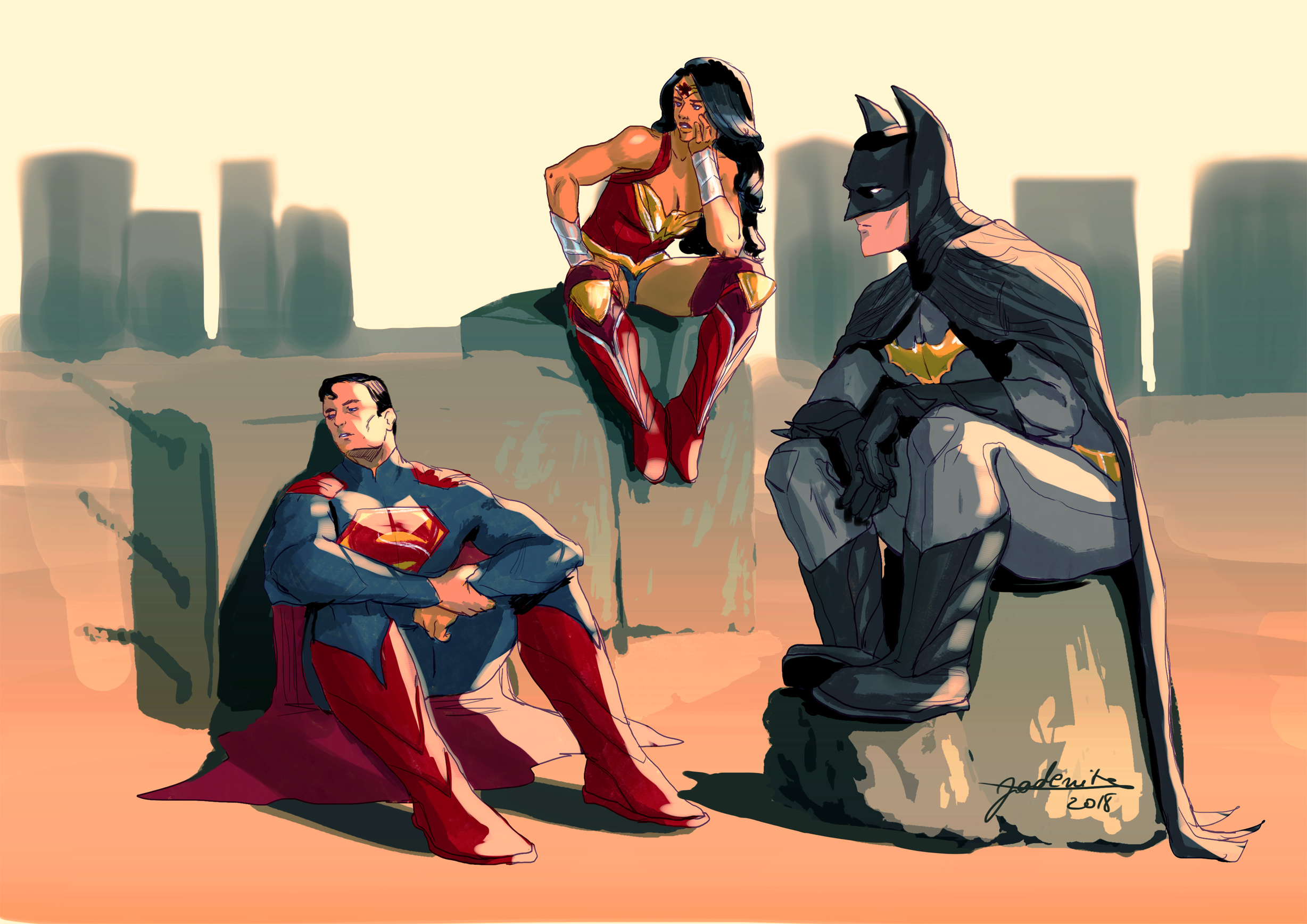 Comics Justice League Dc Comics Superman Batman Wonder - Superman Batman Wonder Woman Party Comic , HD Wallpaper & Backgrounds