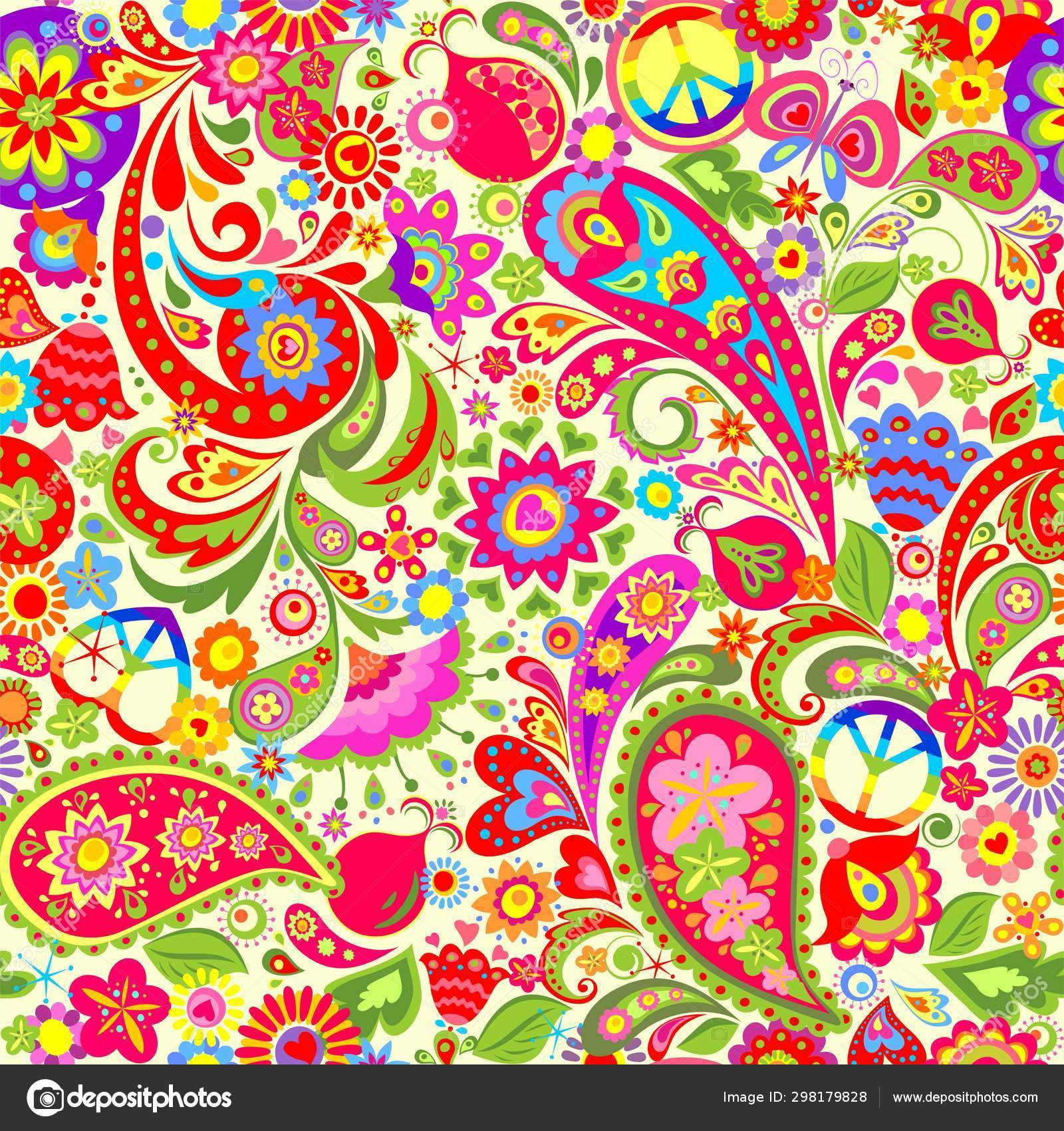 Free Hippy Floral Pattern Vector , HD Wallpaper & Backgrounds