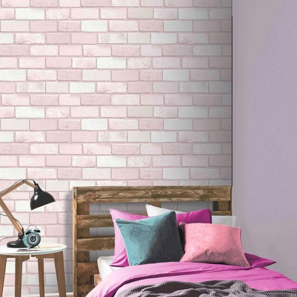Grey And Pink Brick , HD Wallpaper & Backgrounds