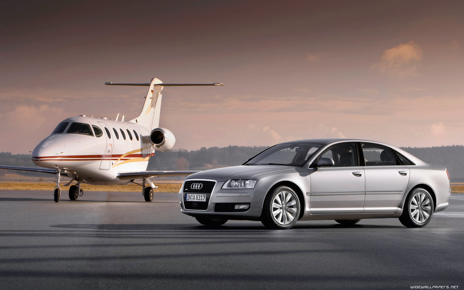 Audi Car And Airplane , HD Wallpaper & Backgrounds