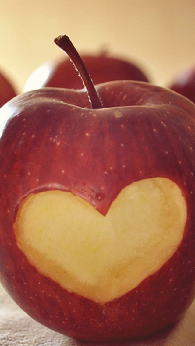 Apple Carved Heart , HD Wallpaper & Backgrounds
