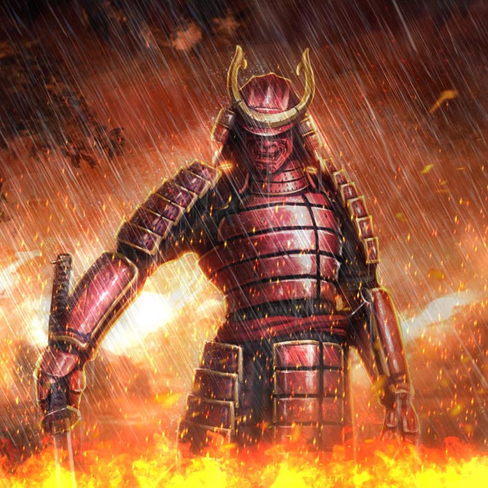 Samurai On Fire Wallpaper Engine - Warrior Samurai , HD Wallpaper & Backgrounds