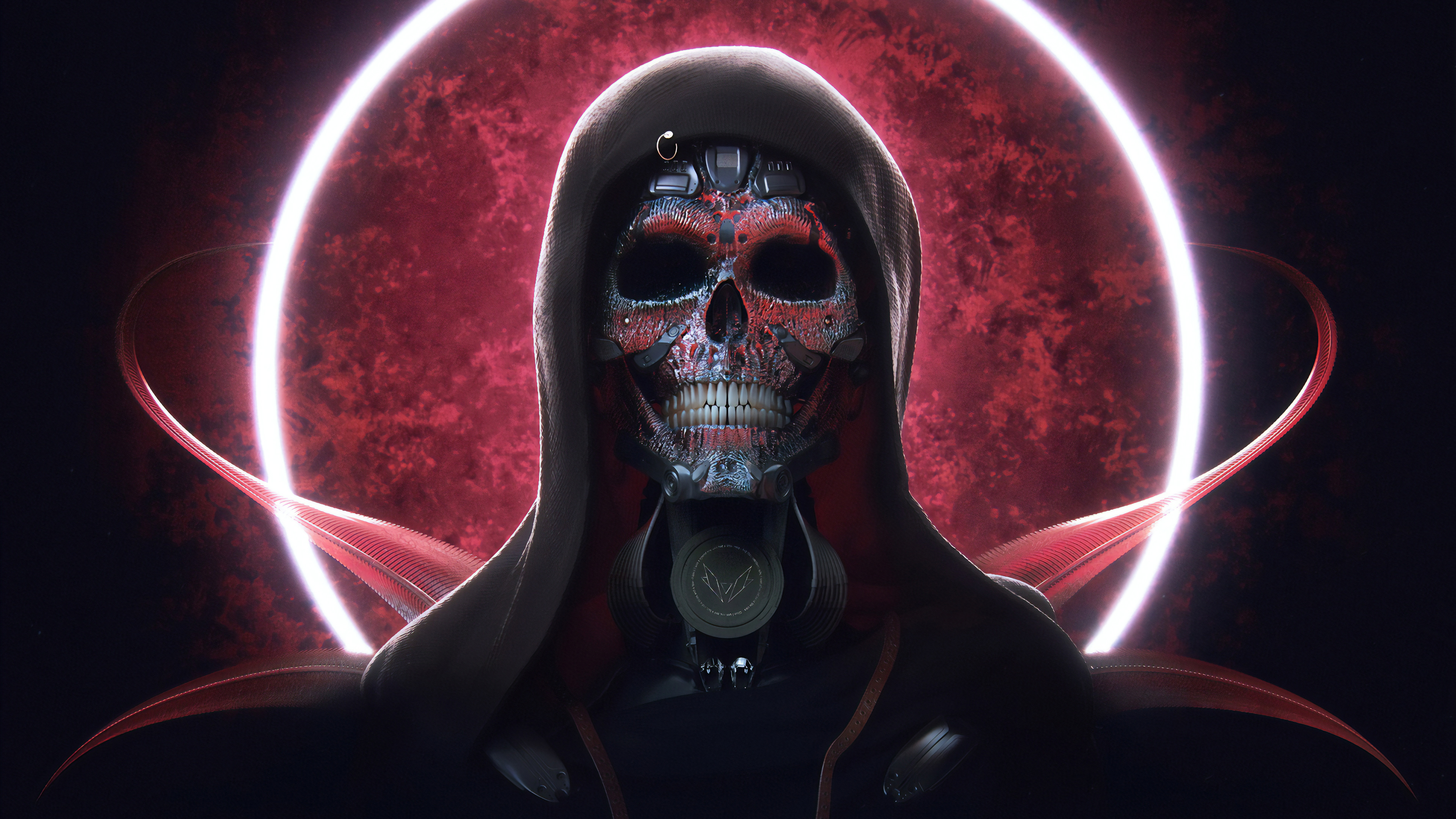 Techno Skull - 4k Skull , HD Wallpaper & Backgrounds