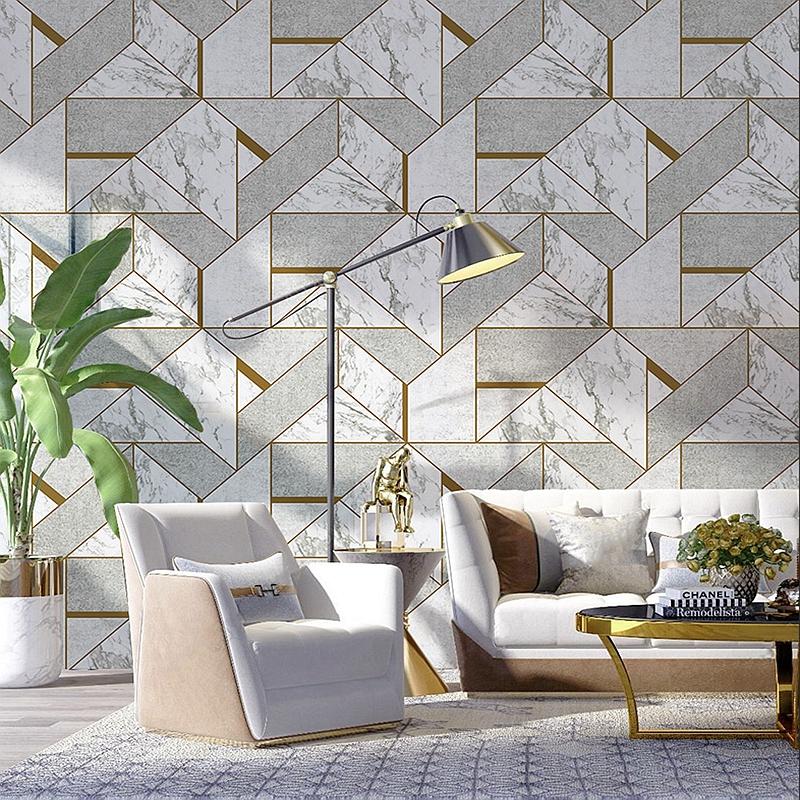 Geometric Wallpaper Grey Bedroom , HD Wallpaper & Backgrounds
