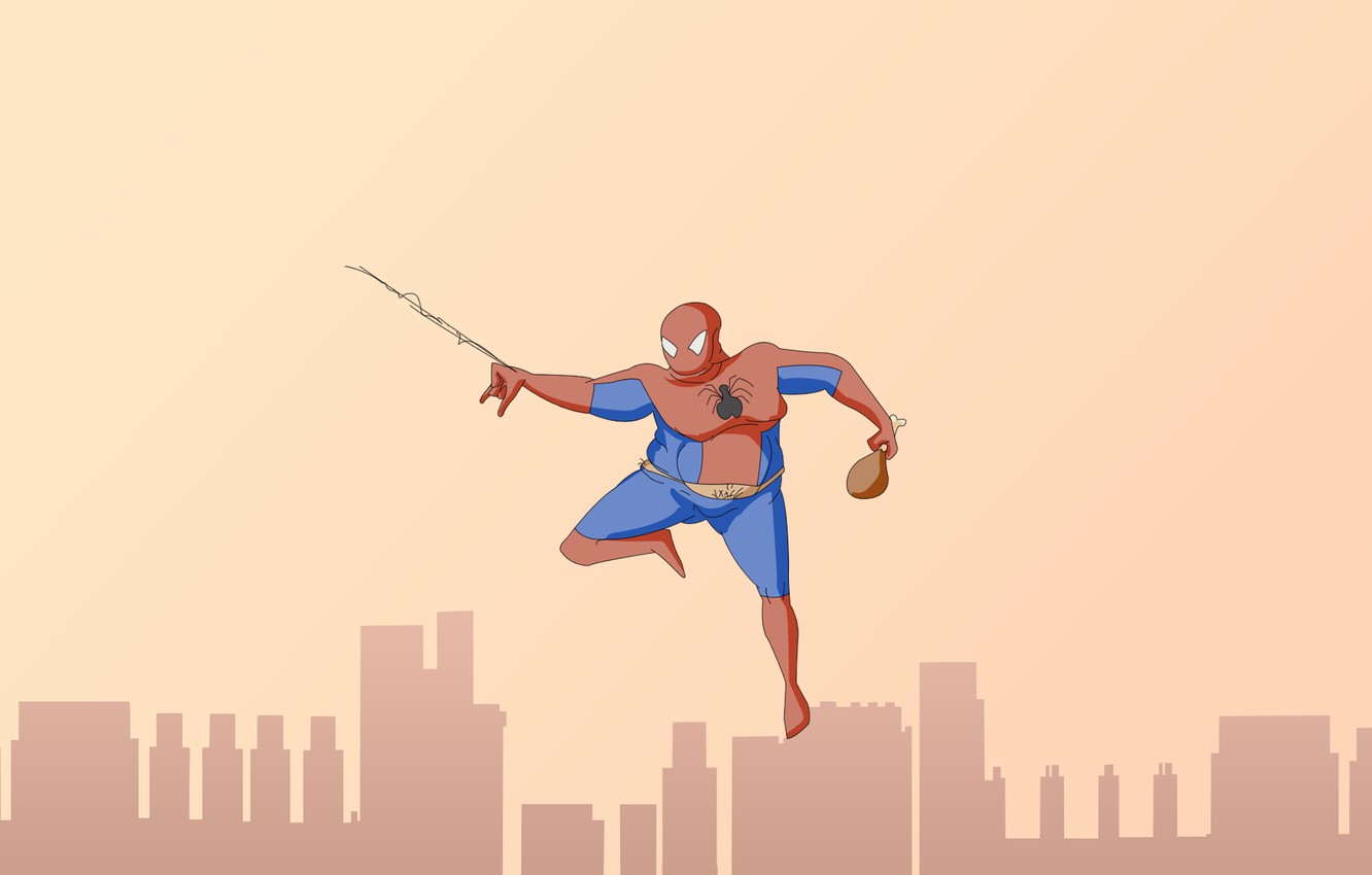 Photo Wallpaper Spider Man, Spider Man, Fat Spiderman, - Spider-man , HD Wallpaper & Backgrounds