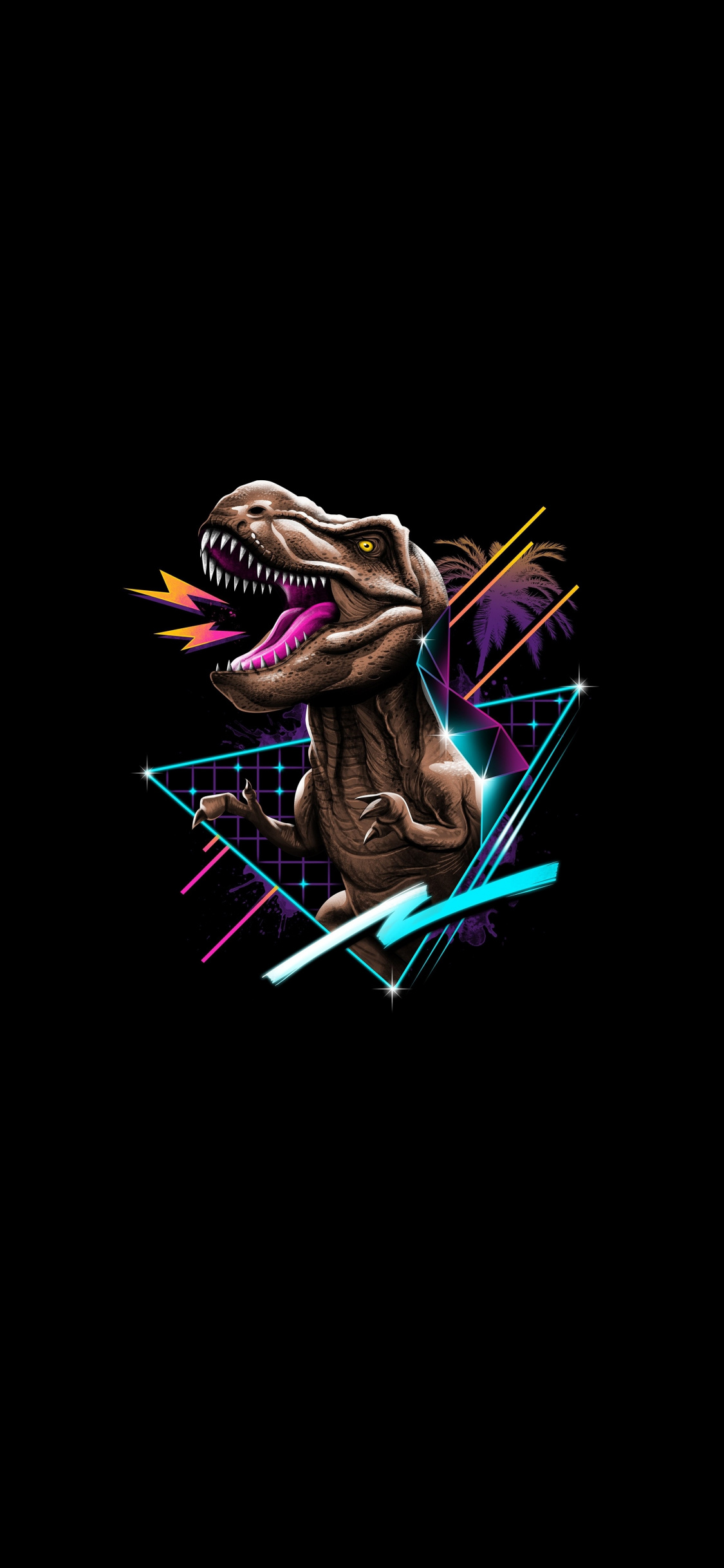 T-rex, Retro Art, Dinosaur, Minimal, Wallpaper - Retro Wave Wallpaper 4k , HD Wallpaper & Backgrounds