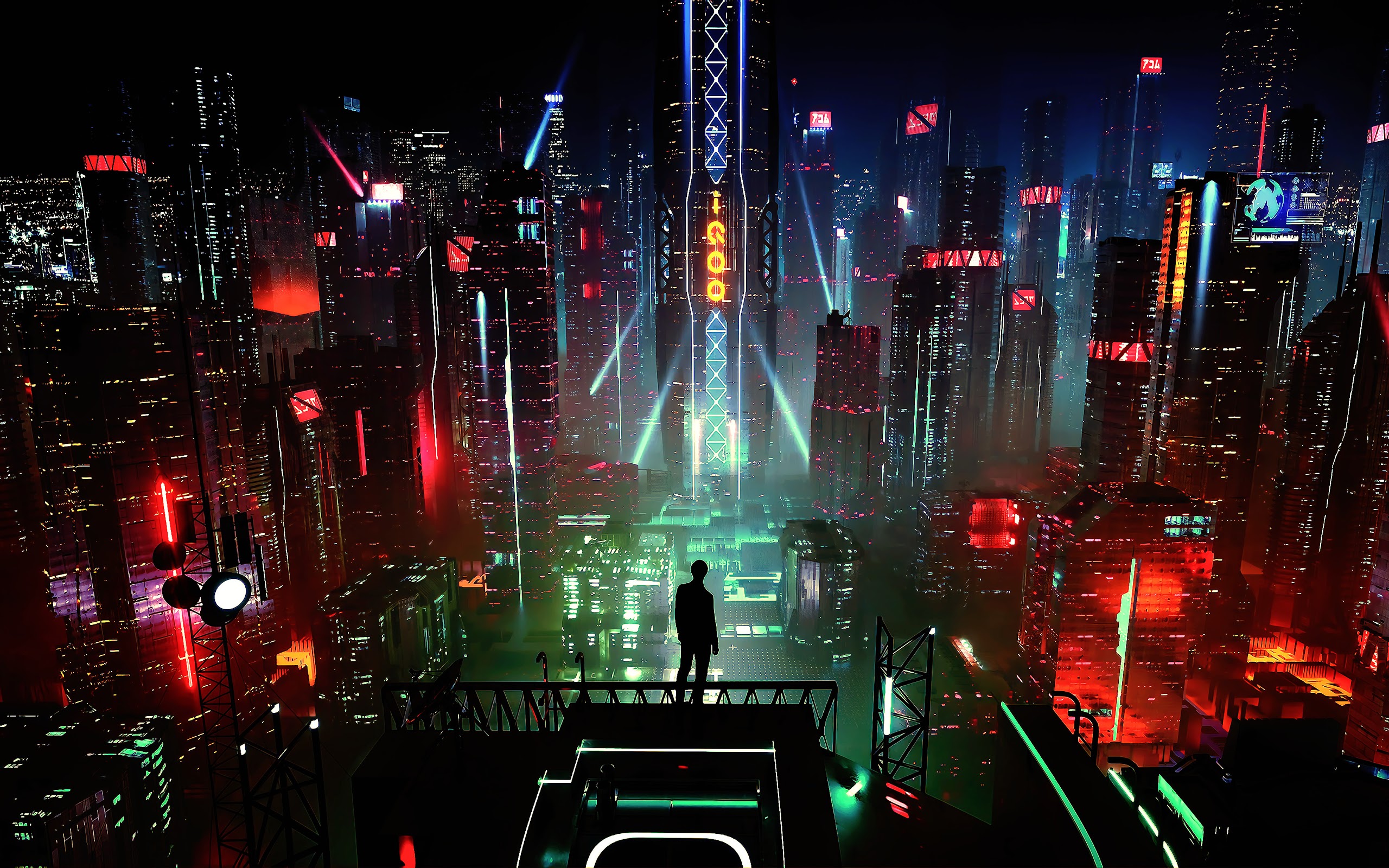 Sci-fi, Night, City, Cityscape, Buildings, Digital , HD Wallpaper & Backgrounds