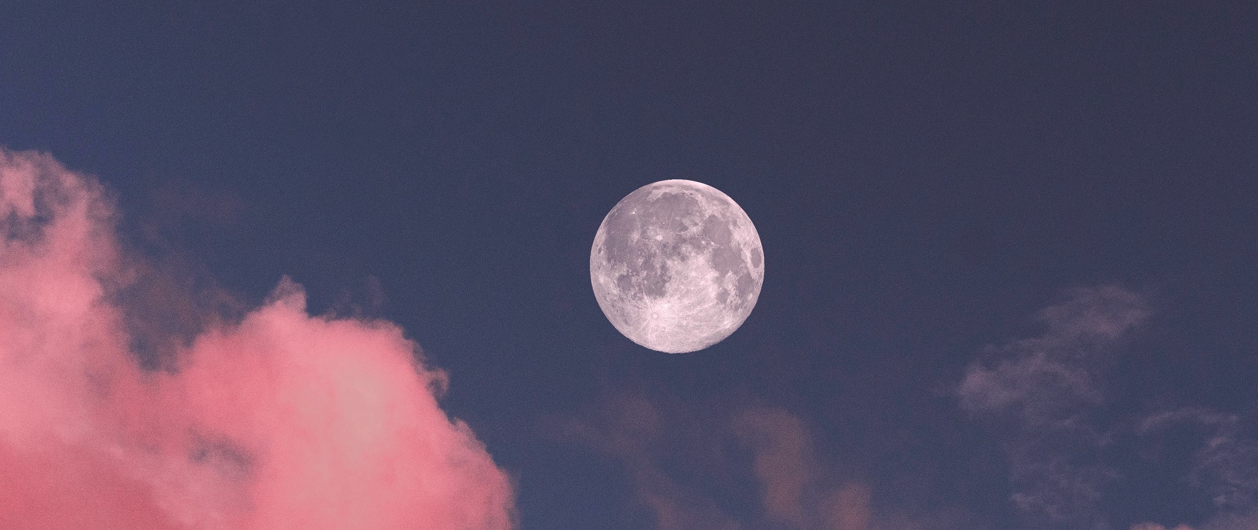 Wallpaper Moon, Clouds, Pink, Sky, Full Moon - Full Moon , HD Wallpaper & Backgrounds