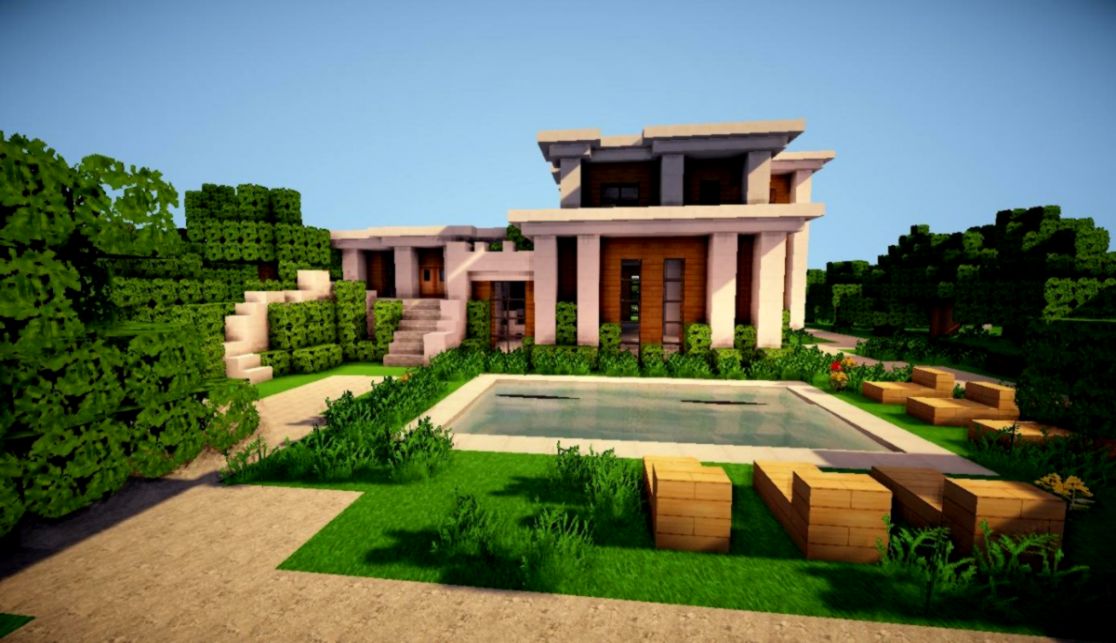 Minecraft Modern Mansion , HD Wallpaper & Backgrounds