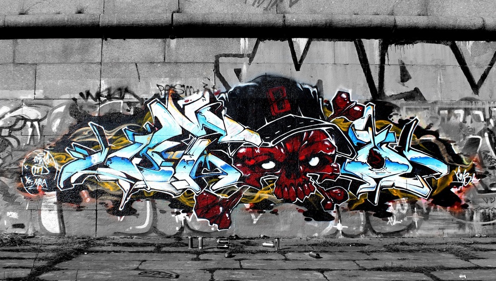 Graffiti, Wall, Skull, Wild Style, Skull, Otd Crew, - Graffiti Desktop Backgrounds , HD Wallpaper & Backgrounds