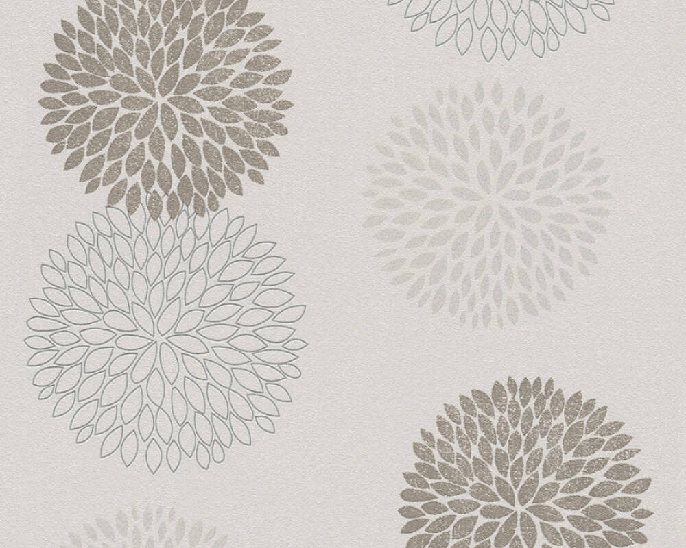 Création Wallpaper Floral, Beige, Brown, Grey, Taupe - Tapete Gestreift Blau Grau , HD Wallpaper & Backgrounds