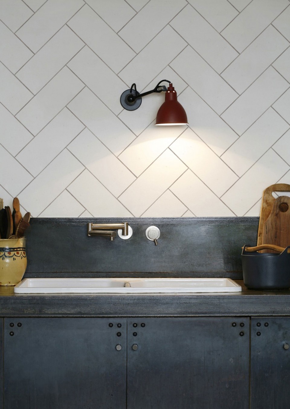 Herringbone Tile Kitchen Splashback , HD Wallpaper & Backgrounds