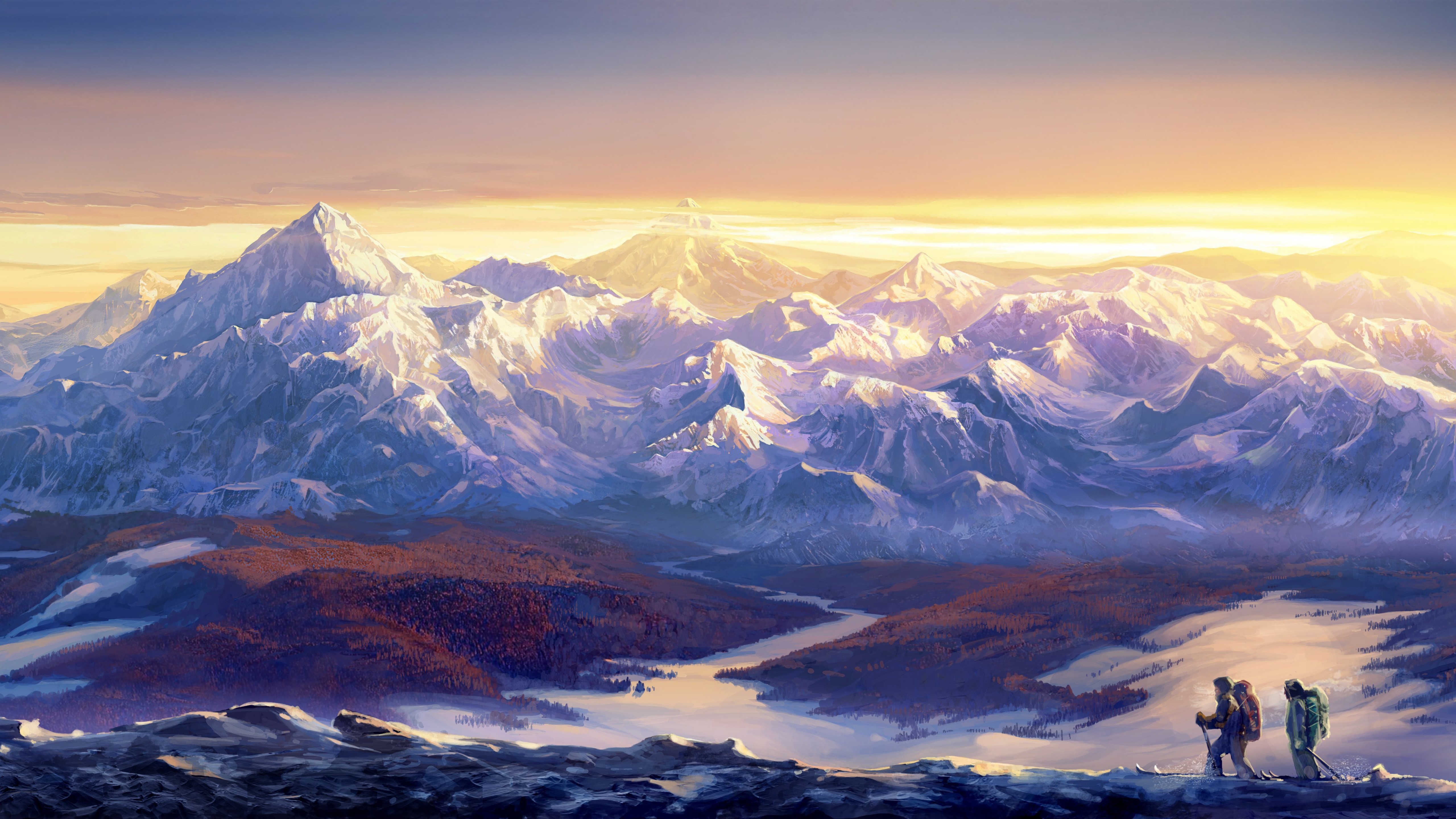 Mountain Painting , HD Wallpaper & Backgrounds