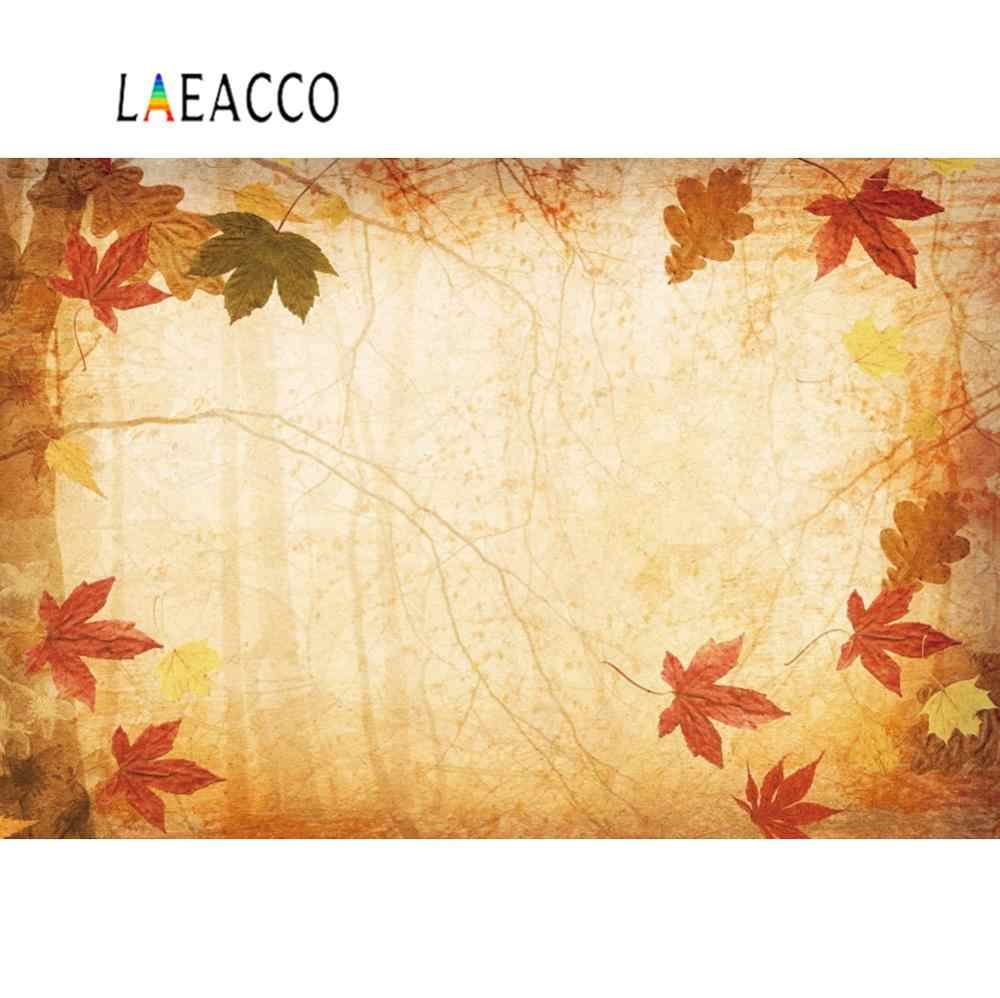 Laeacco Photo Backdrops Autumn Maples Tree Gunge Gradient - Falling Leaves Background For Powerpoint , HD Wallpaper & Backgrounds