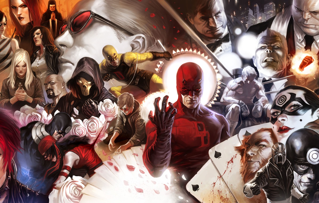 Wallpaper Marvel Daredevil Bullseye Kingpin Iron Fist - Marvel Comic , HD Wallpaper & Backgrounds