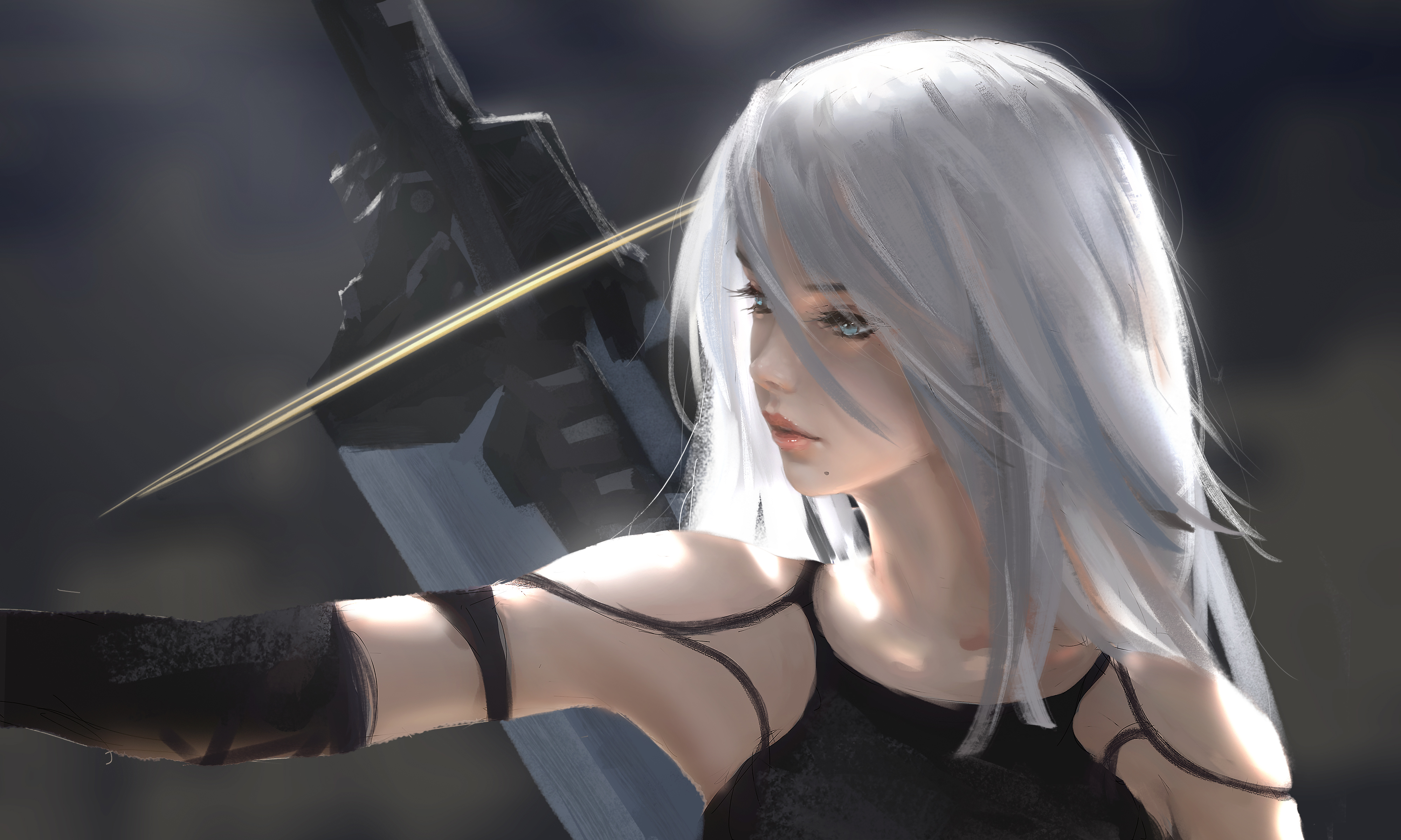 Nier Automata A2 Long Hair , HD Wallpaper & Backgrounds