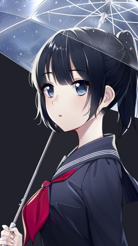 Anime Girl Black Hair Ponytail , HD Wallpaper & Backgrounds