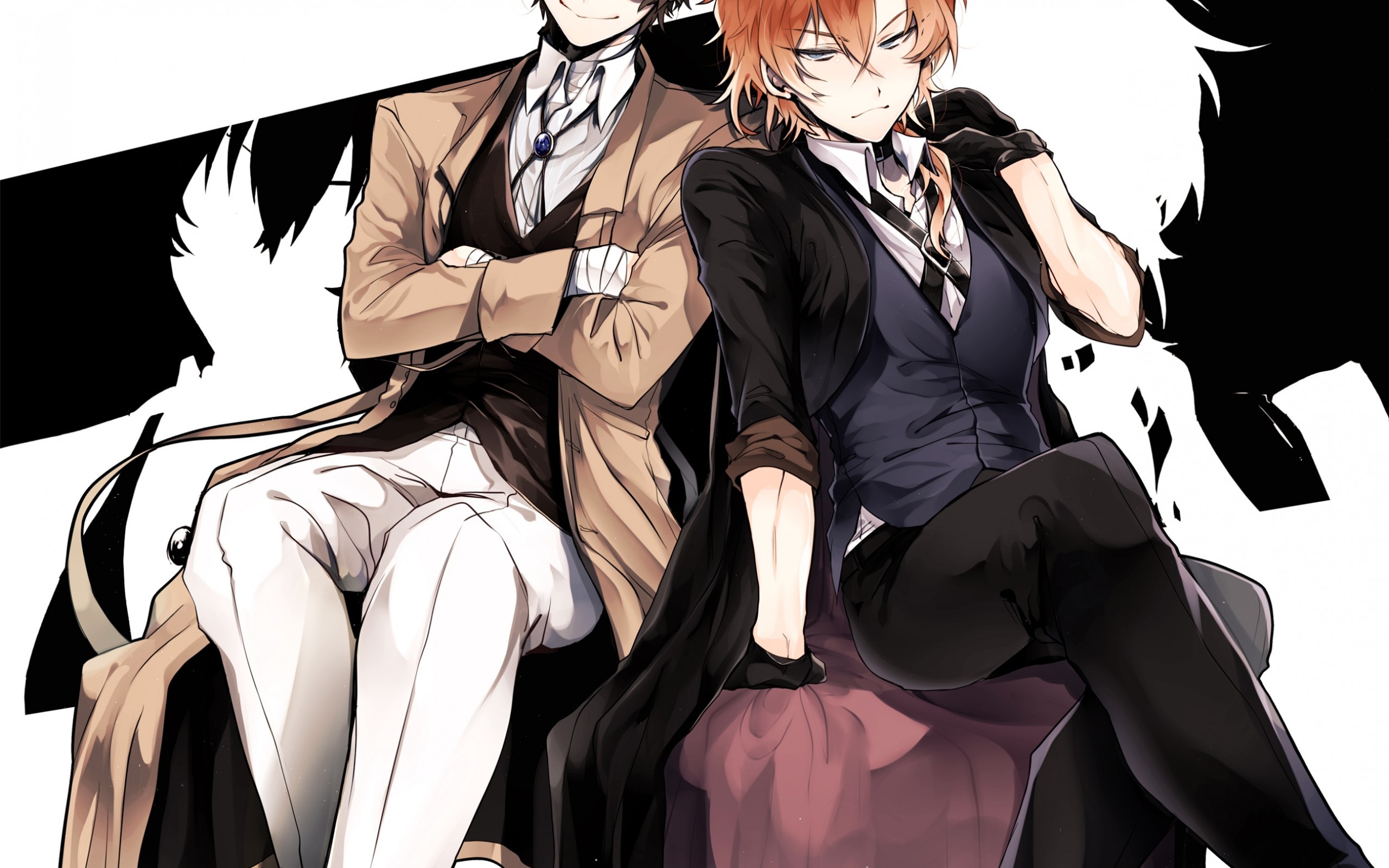 Nakahara Chuuya, Dazai Osamu, Bungou Stray Dogs - Osamu Dazai And Chuuya Bungou Stray Dogs , HD Wallpaper & Backgrounds