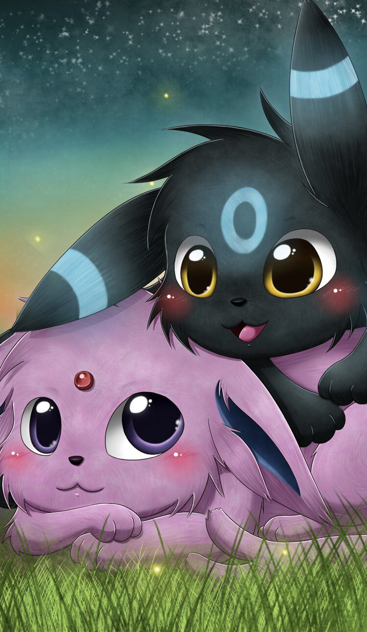 Cute Umbreon And Espeon , HD Wallpaper & Backgrounds