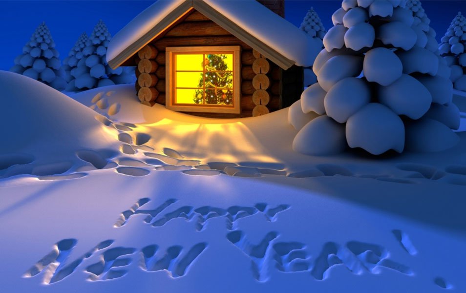 Beautiful House Happy New Year - New Year Wallpaper Hd , HD Wallpaper & Backgrounds