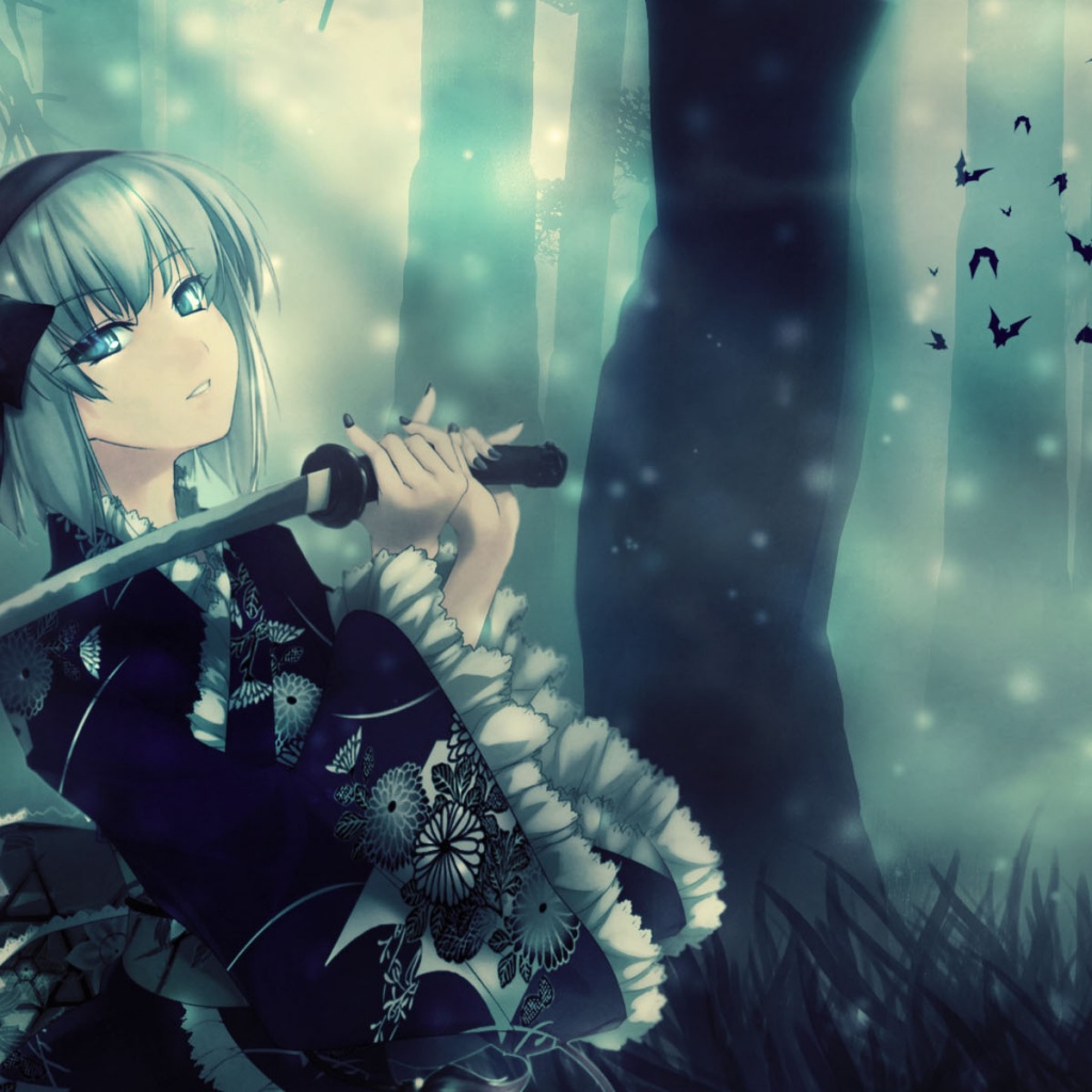 Anime, Anime Girl, And Sword Image - Touhou Wallpaper Youmu , HD Wallpaper & Backgrounds