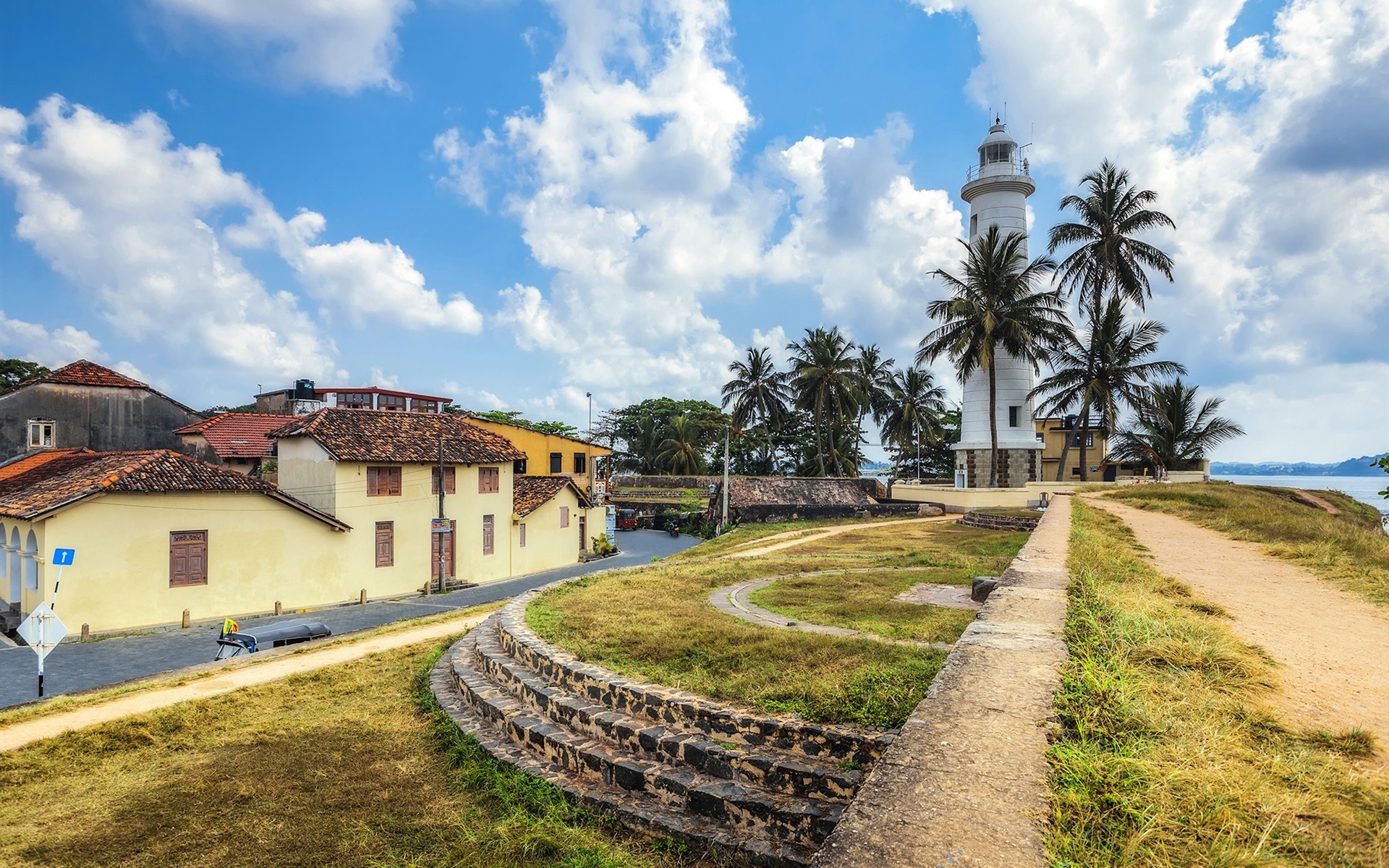 Wallpaper Sri Lanka, Galle Fort, Lighthouse, Palm Trees - Galle Fort , HD Wallpaper & Backgrounds