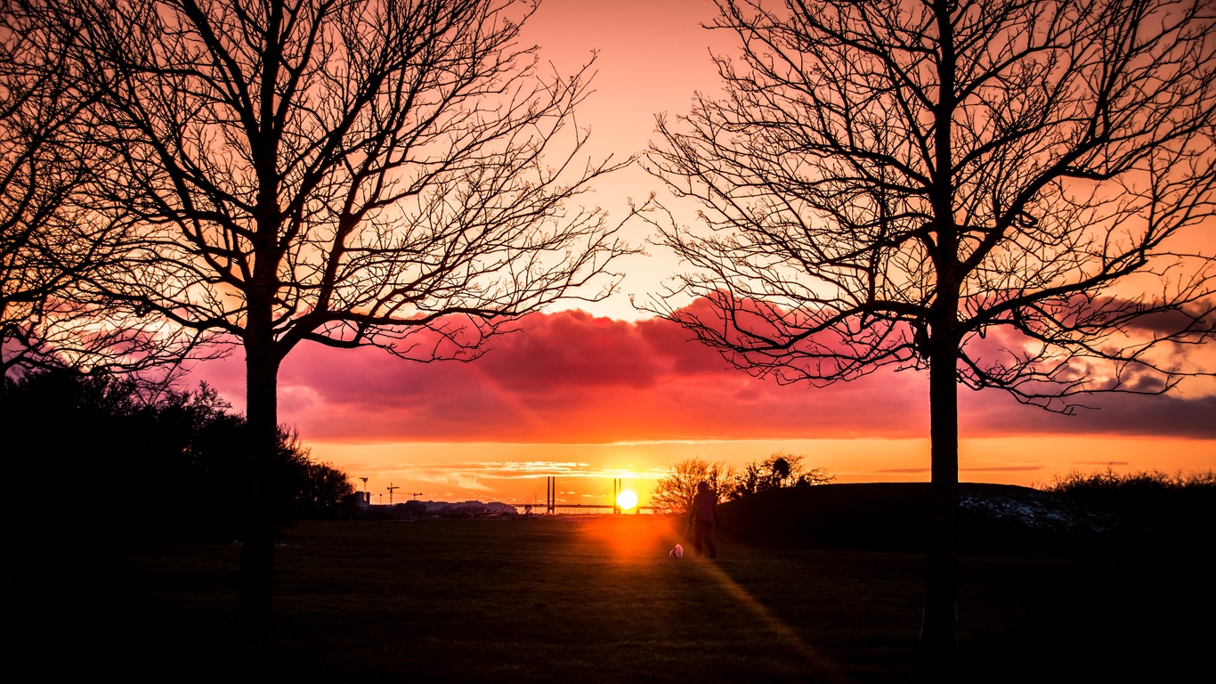 Wallpaper Silhouette, Sunset, Alone, Solitude, Horizon - Sunset Wallpaper For Laptop Nature , HD Wallpaper & Backgrounds