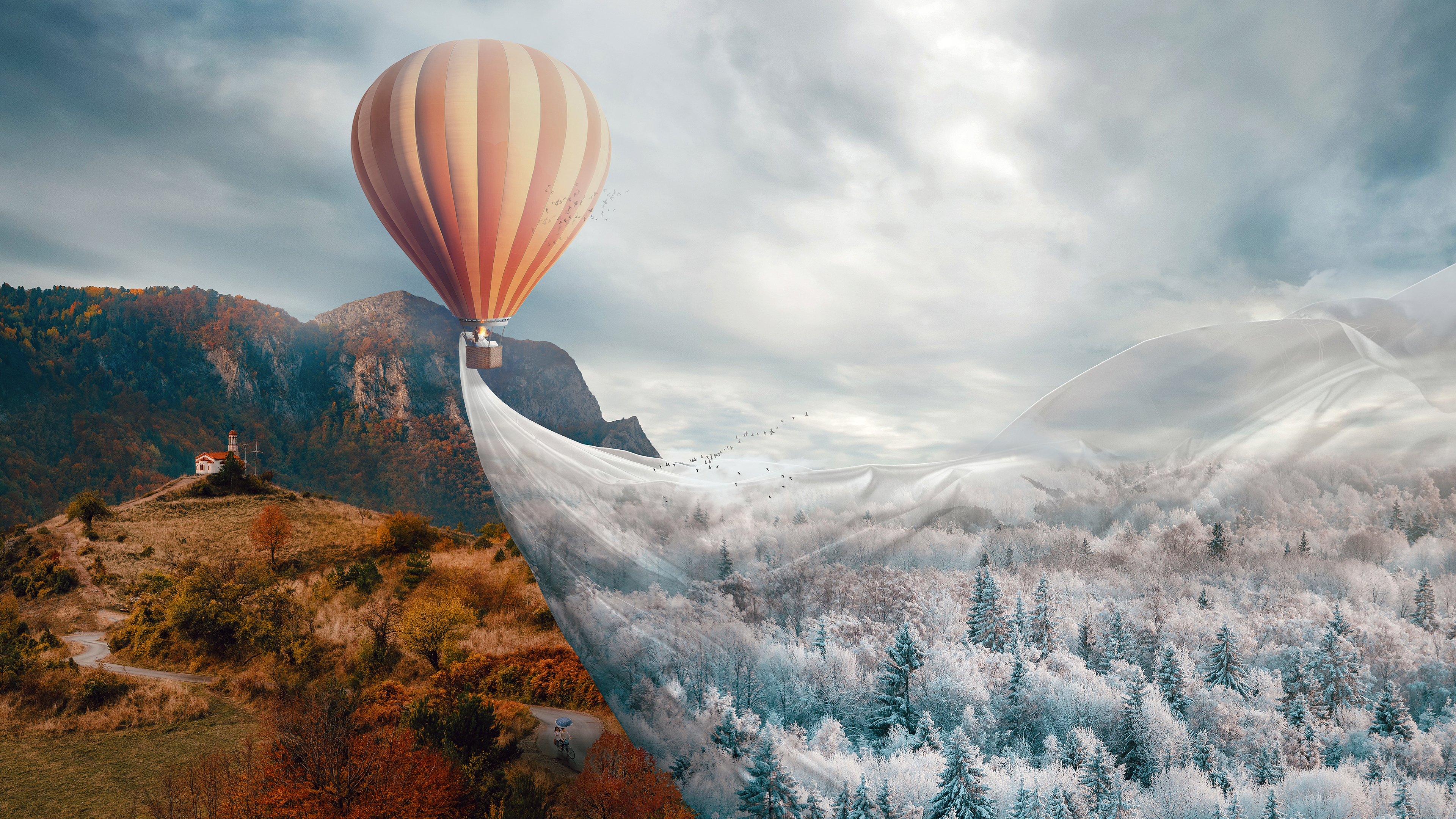 Hot Air Balloon Fantasy 4k , HD Wallpaper & Backgrounds