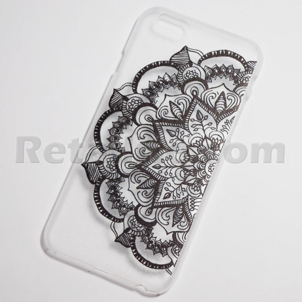 Half Mandala Flower Iphone 6 6s Hard Case - Sketch , HD Wallpaper & Backgrounds