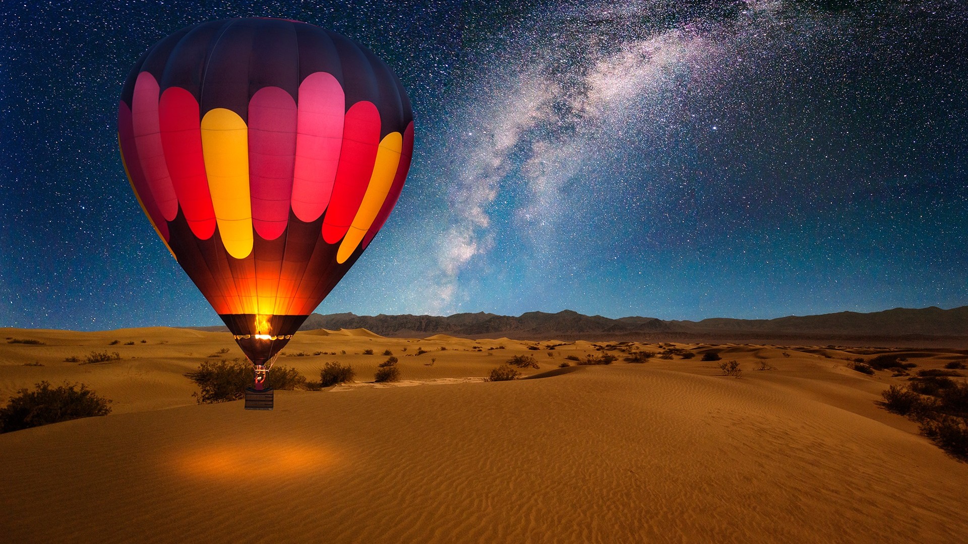 Hot Air Balloon Night , HD Wallpaper & Backgrounds
