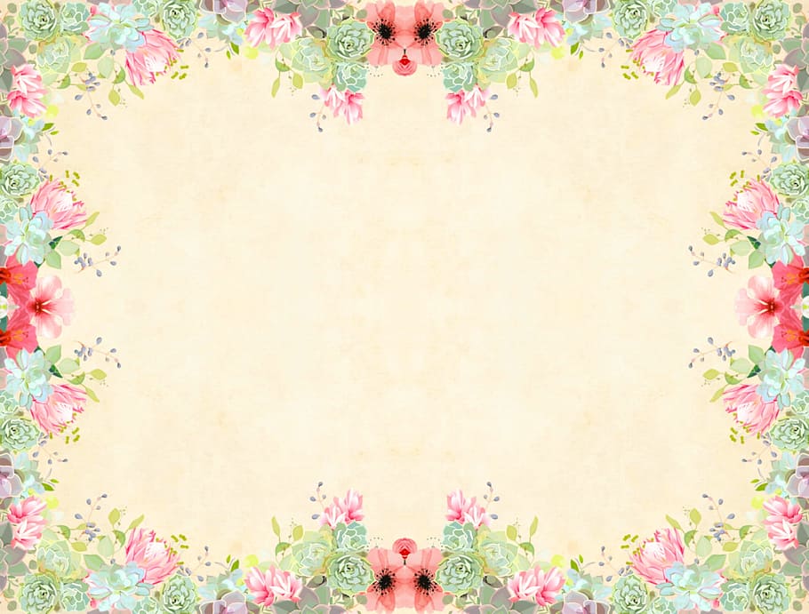 Full Flower Frame Of Floral Elements, Vintage, Hd Wallpaper - Floral Vintage Background Hd , HD Wallpaper & Backgrounds