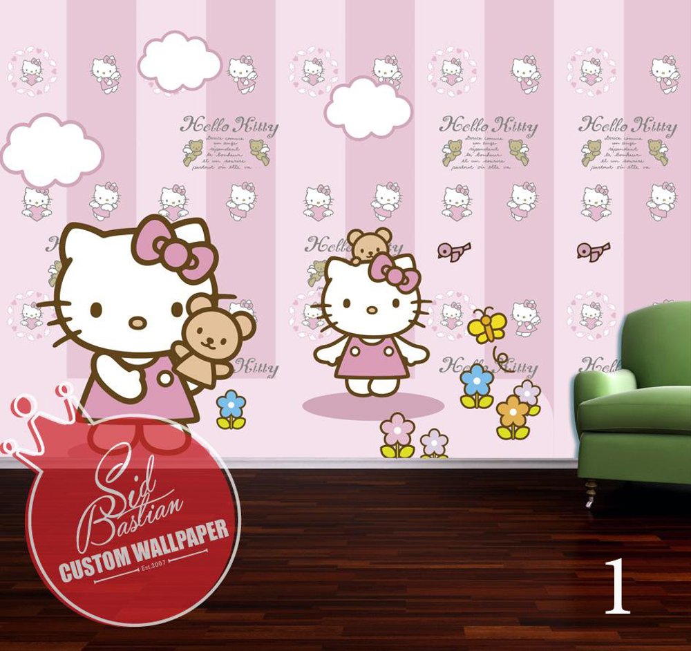 Wallpaper Dinding Custom Tema Hello Kitty - Hello Kitty , HD Wallpaper & Backgrounds