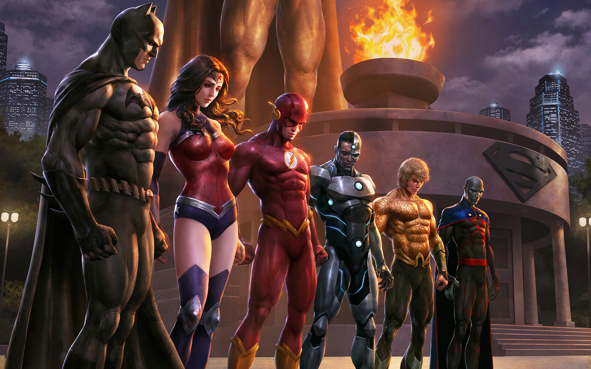 Comics Justice League Dc Comics Batman Wonder Woman - Death And Return Of Superman Movie , HD Wallpaper & Backgrounds