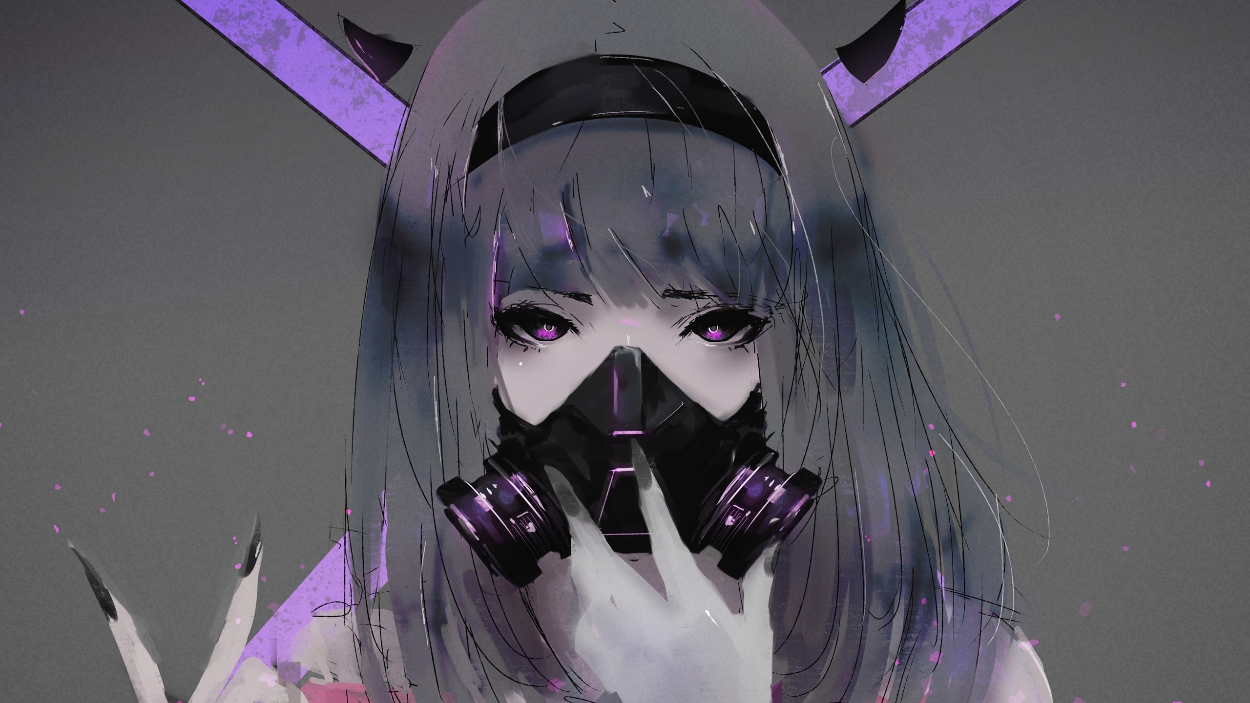 Anime, Girl, Gas Mask, 4k, 3840x2160, - Anime Girls With Masks , HD Wallpaper & Backgrounds