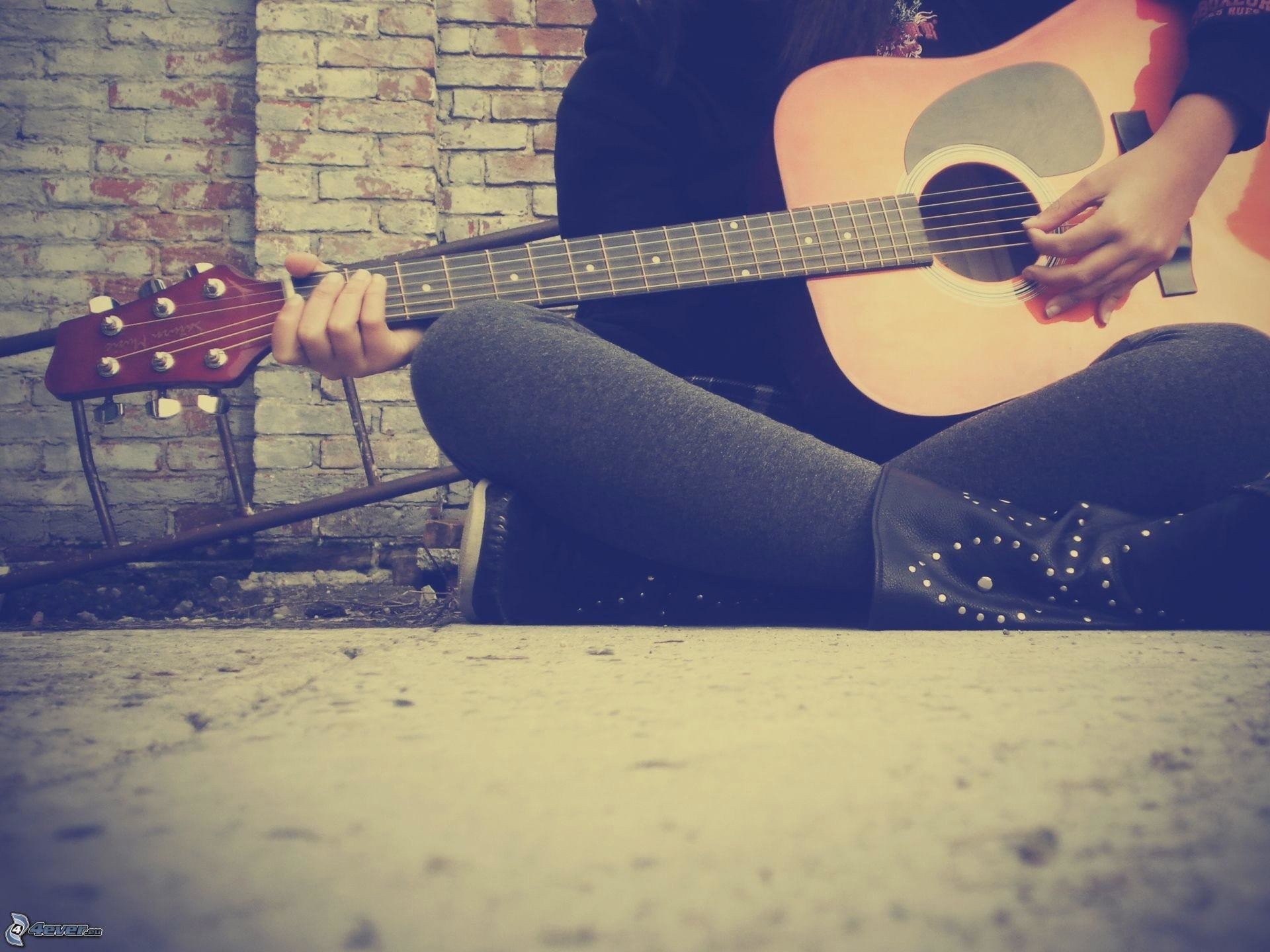 Girl With Guitar Wallpapers For Android - Guitar And Girl Quotes , HD Wallpaper & Backgrounds