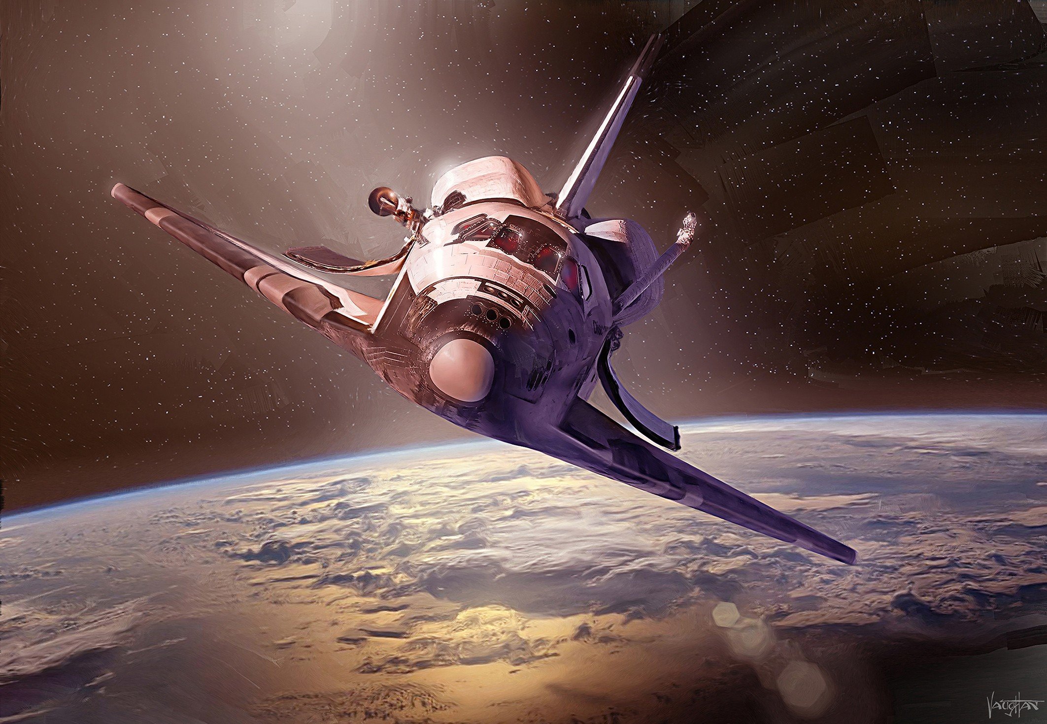 Space Shuttle Digital Art , HD Wallpaper & Backgrounds