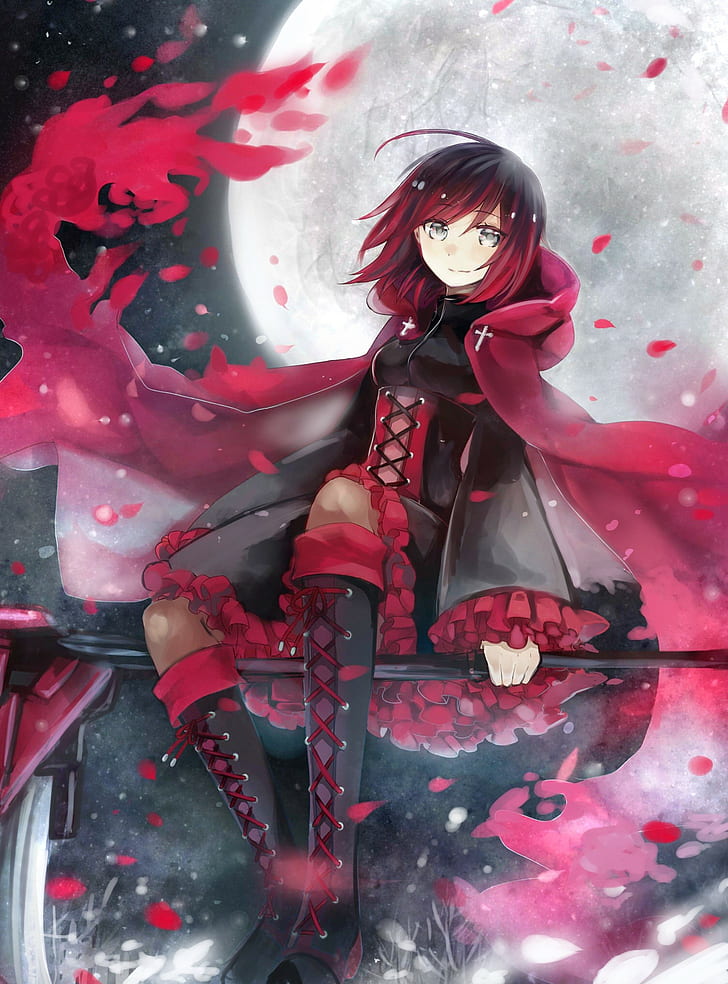 Weapon, Anime, Ruby Rose , Rwby, Dress, Anime Girls, - Anime Ruby Rose Rwby , HD Wallpaper & Backgrounds