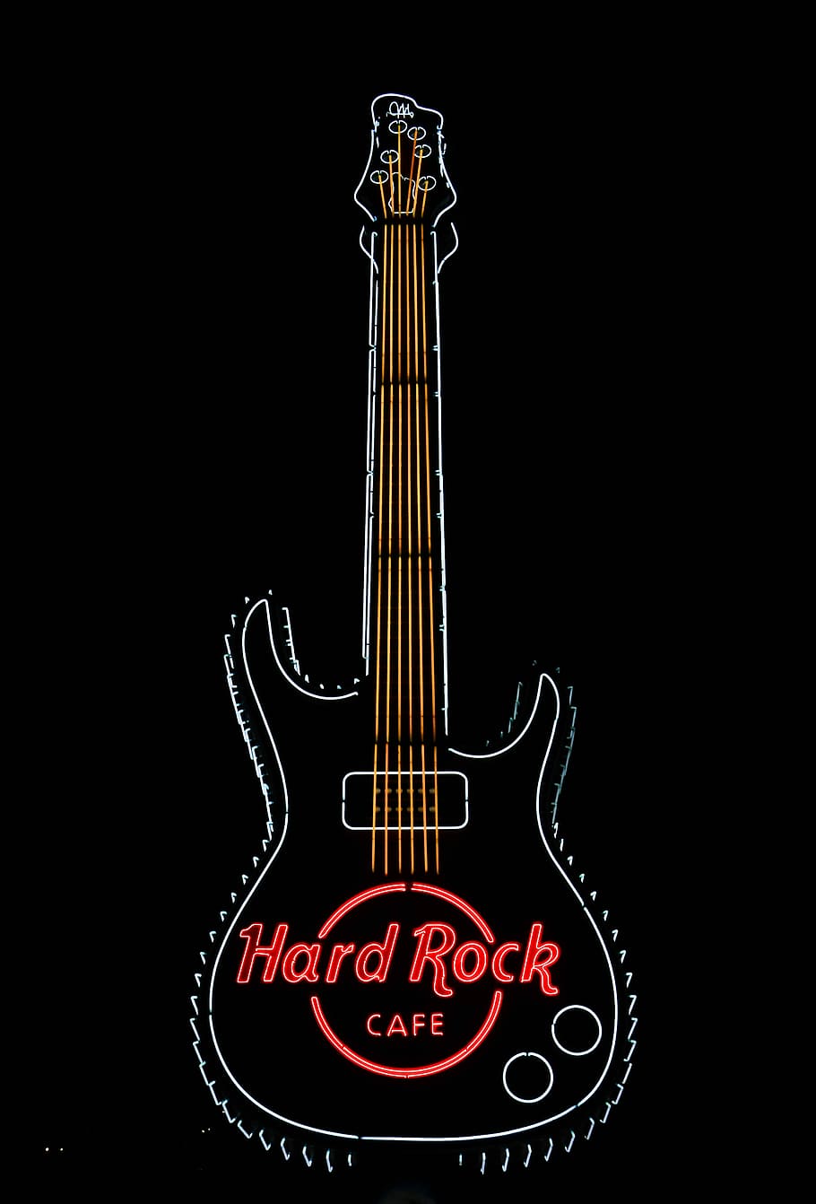 Black And Red Electric Guitar Hard Rock Cafe Signage, - Hard Rock Cafe Wallpaper Iphone , HD Wallpaper & Backgrounds