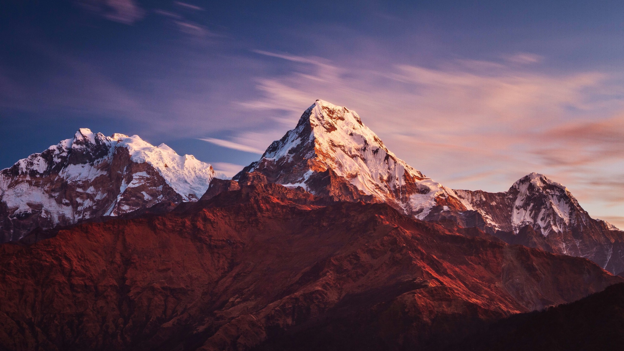 Nepal, Annapurna, Mountain, Snowline, Sunset, Scenery - Annapurna , HD Wallpaper & Backgrounds