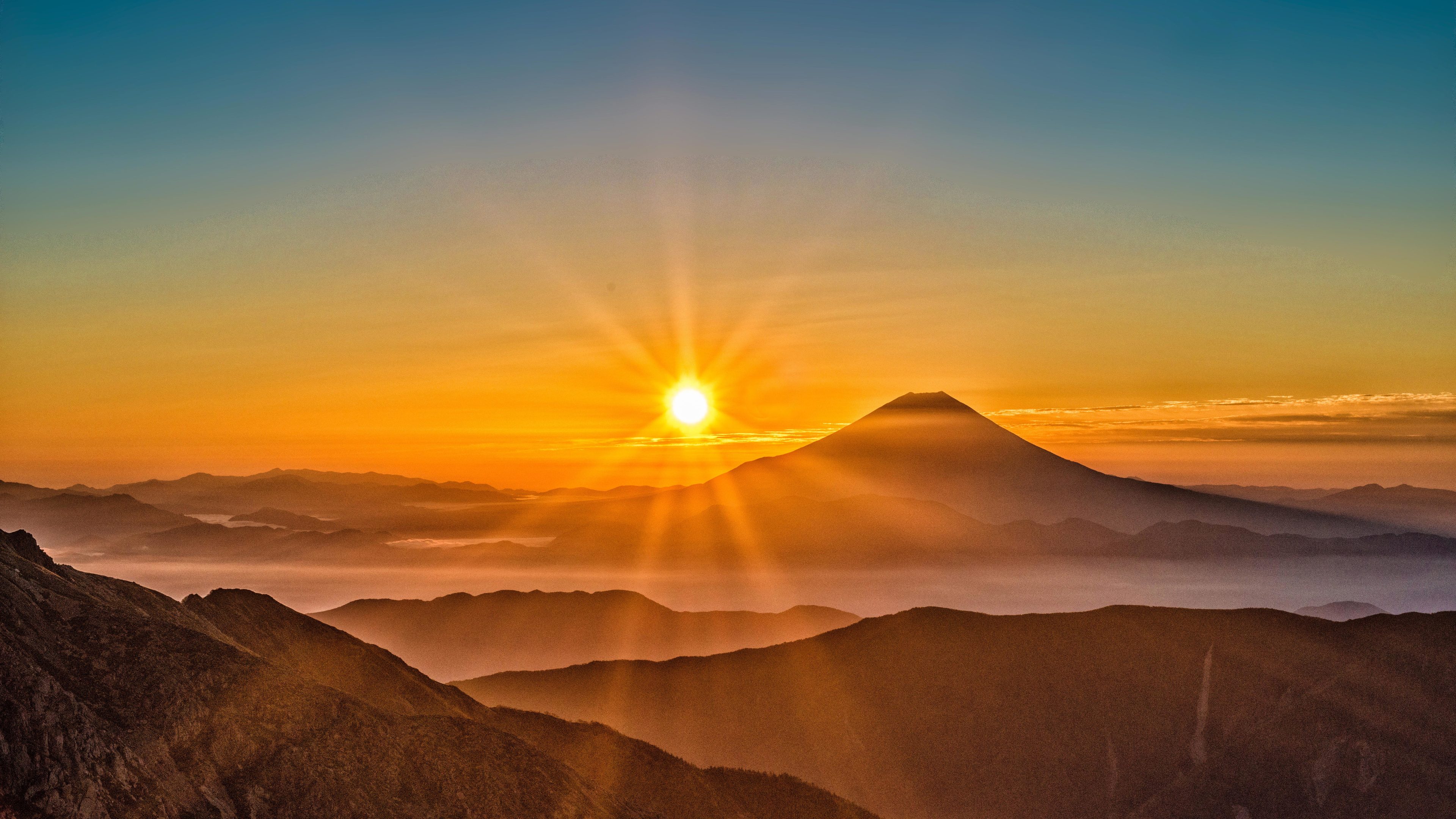 Mount Fuji Morning Sun Rising 4k - Leaves Ben And Ben Lyrics , HD Wallpaper & Backgrounds