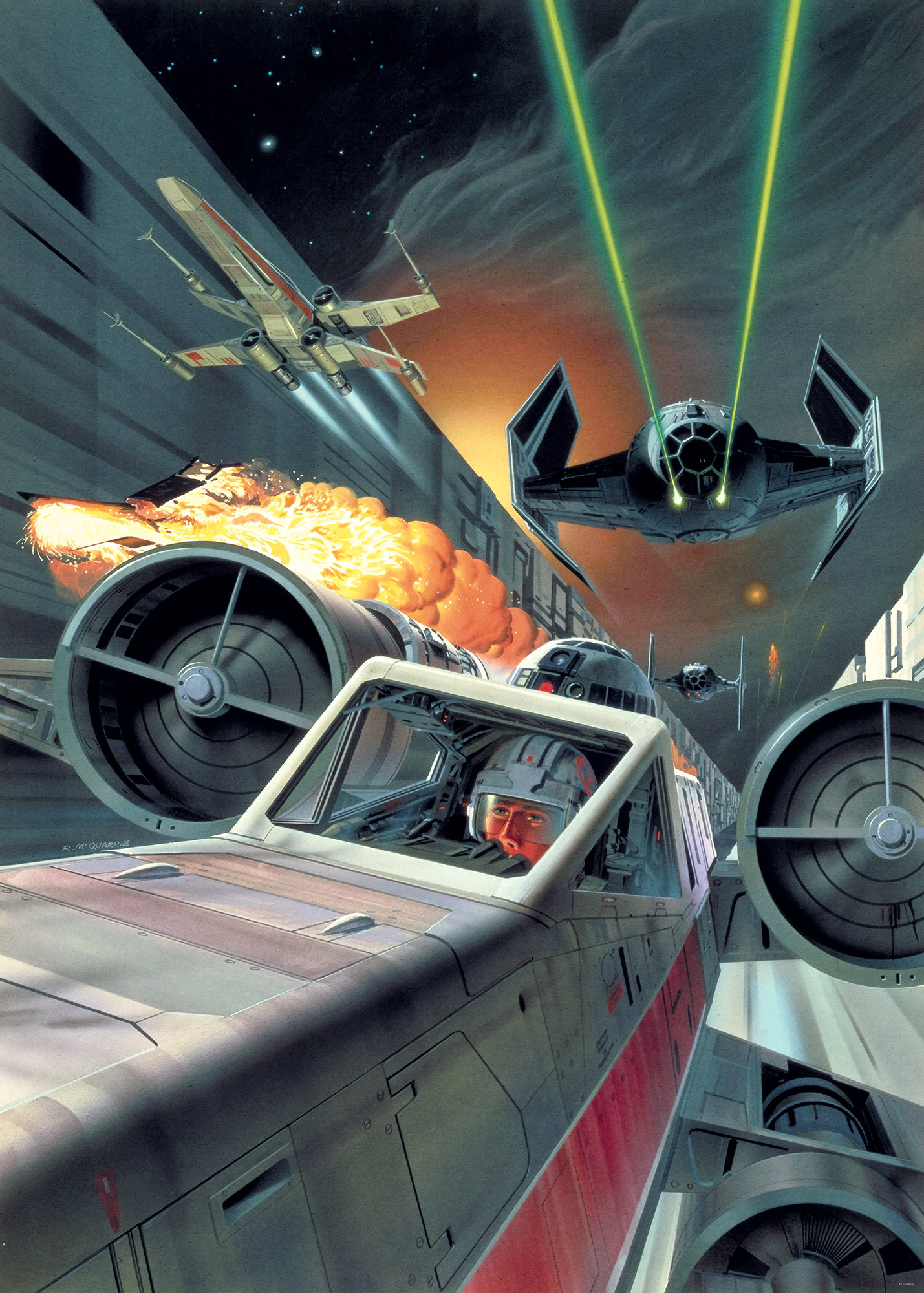 Star Wars Classic Death Star Trench Run 
 Title Star - Ralph Mcquarrie Star Wars Death , HD Wallpaper & Backgrounds