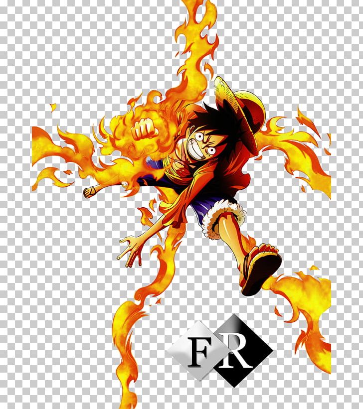 Luffy One Piece - One Piece Fire Png , HD Wallpaper & Backgrounds